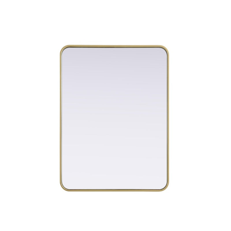 Elegant Decor Contour Metal Rectangle Mirror 27X36, Brass