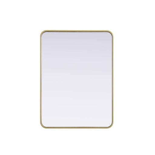 Elegant Decor Contour Metal Rectangle Mirror 27X36, Brass