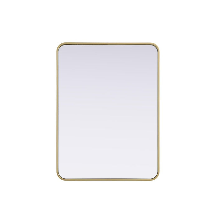 Elegant Decor Contour Metal Rectangle Mirror 27X36, Brass