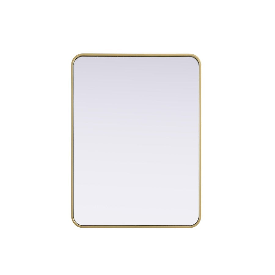 Elegant Decor Contour Metal Rectangle Mirror 27X36, Brass