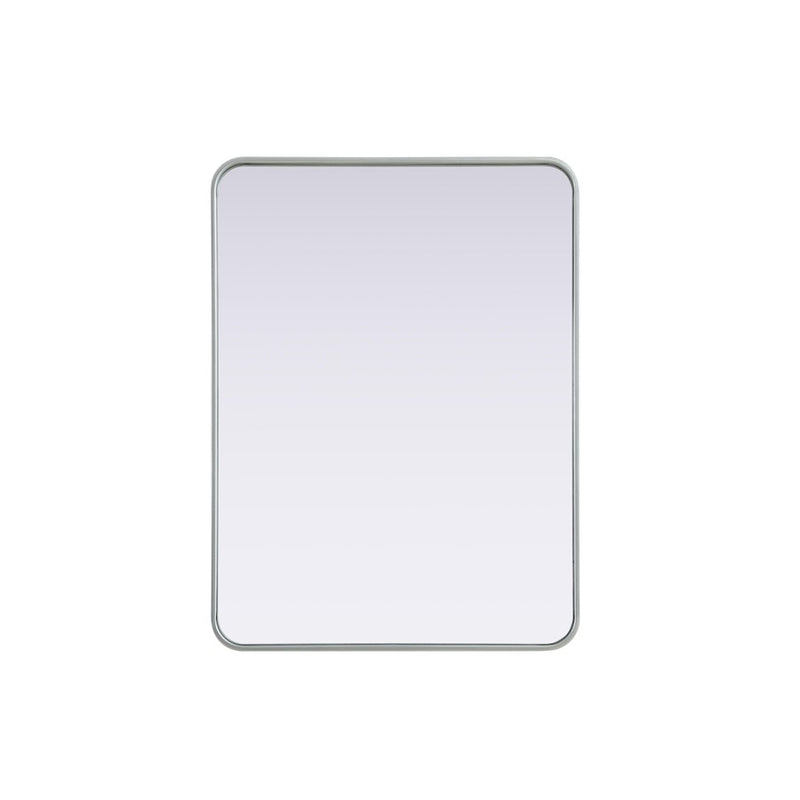Elegant Decor Contour Metal Rectangle Mirror 27X36, Silver