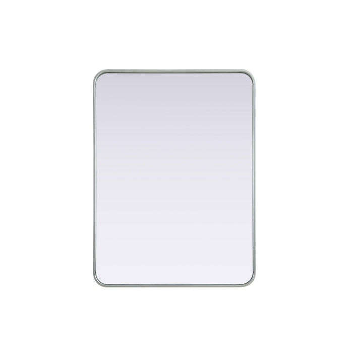 Elegant Decor Contour Metal Rectangle Mirror 27X36, Silver