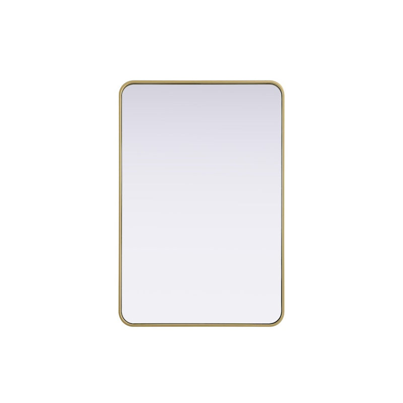 Elegant Decor Contour Metal Rectangle Mirror 27X40, Brass