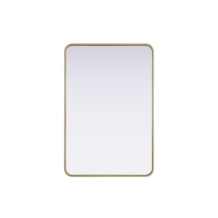 Elegant Decor Contour Metal Rectangle Mirror 27X40, Brass