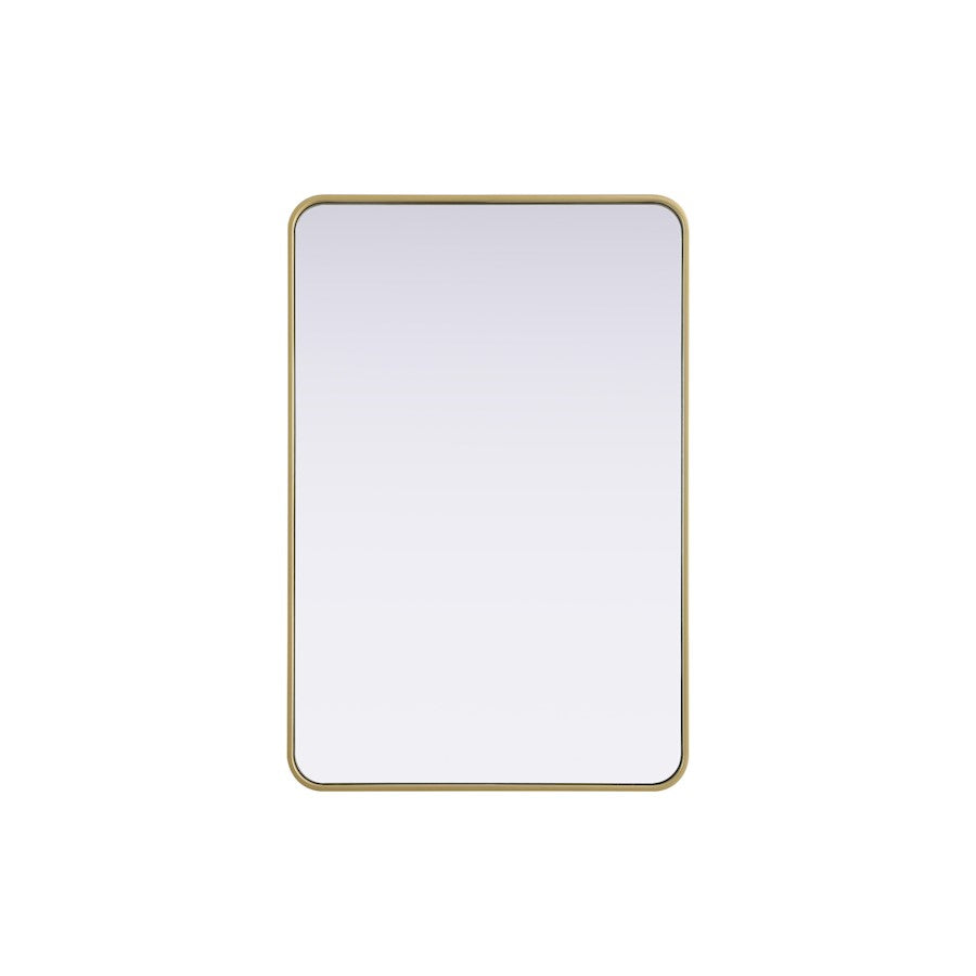 Elegant Decor Contour Metal Rectangle Mirror 27X40, Brass
