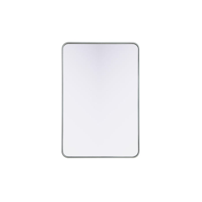 Elegant Decor Contour Metal Rectangle Mirror 27X40, Silver