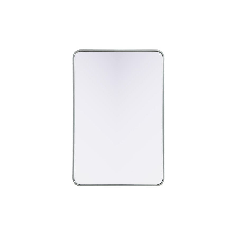 Elegant Decor Contour Metal Rectangle Mirror 27X40, Silver