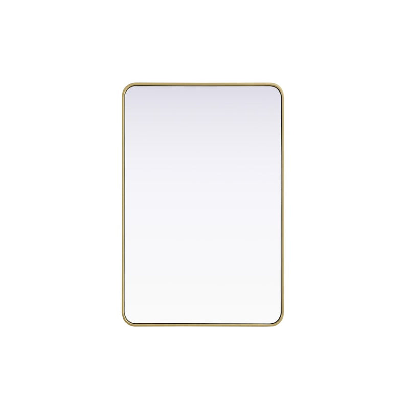 Elegant Decor Contour Metal Rectangle Mirror 28X42, Brass