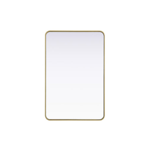 Elegant Decor Contour Metal Rectangle Mirror 28X42, Brass