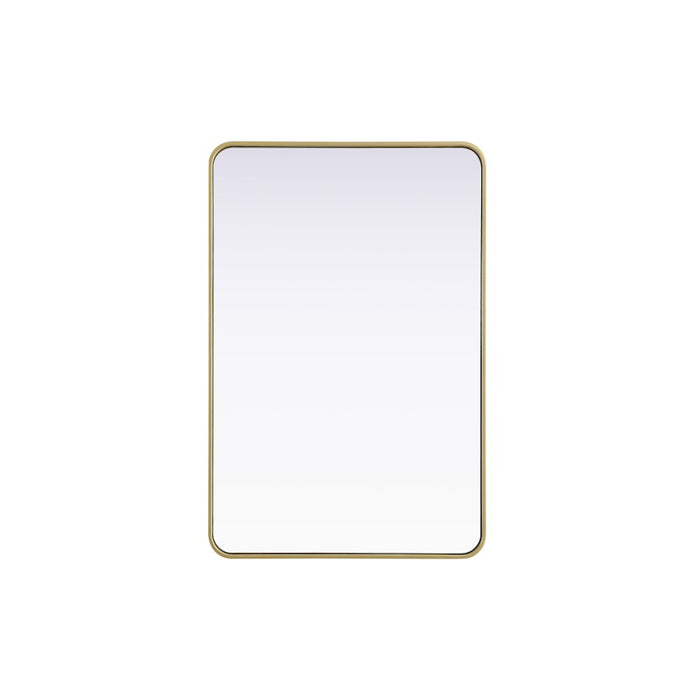 Elegant Decor Contour Metal Rectangle Mirror 28X42, Brass