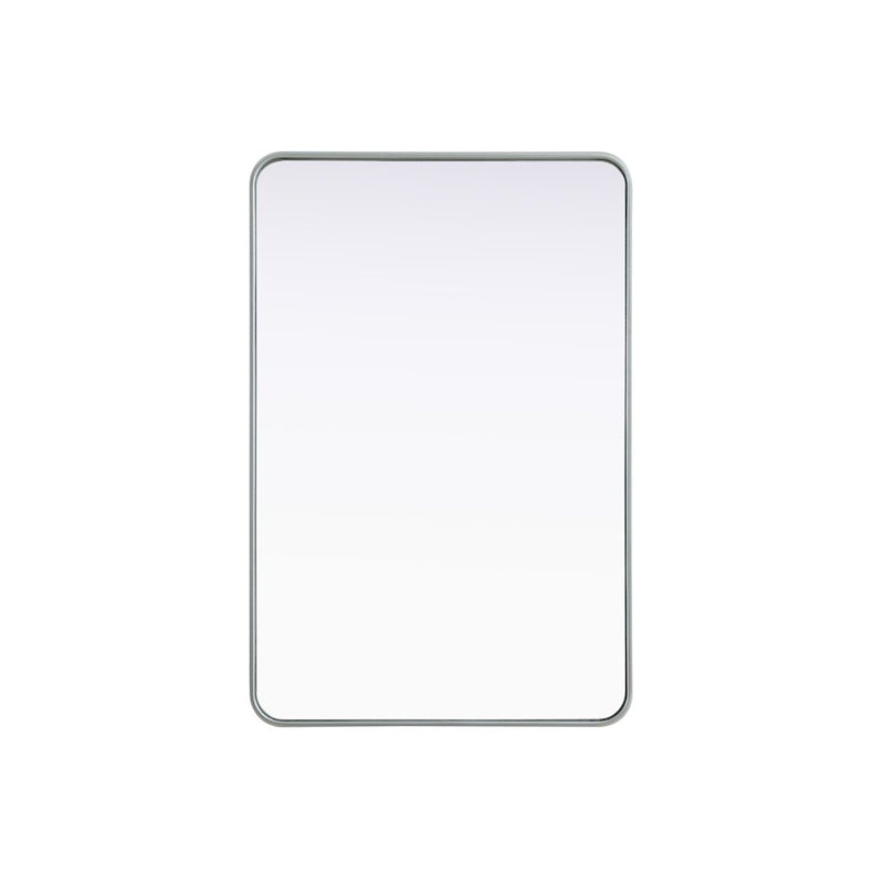 Elegant Decor Contour Metal Rectangle Mirror 28X42, Silver