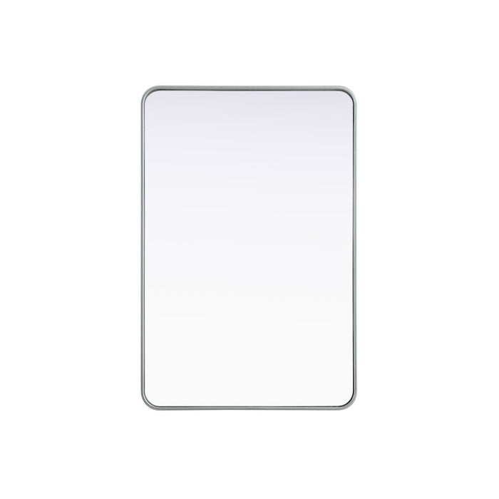 Elegant Decor Contour Metal Rectangle Mirror 28X42, Silver