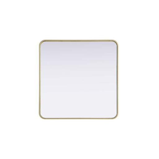 Elegant Decor Contour Metal Square Mirror 30X30, Brass