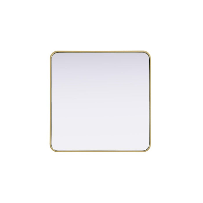 Elegant Decor Contour Metal Square Mirror 30X30, Brass