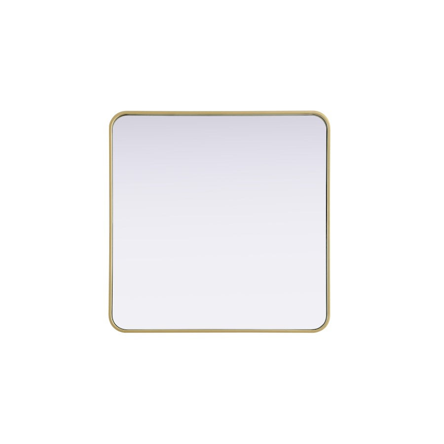 Elegant Decor Contour Metal Square Mirror 30X30, Brass