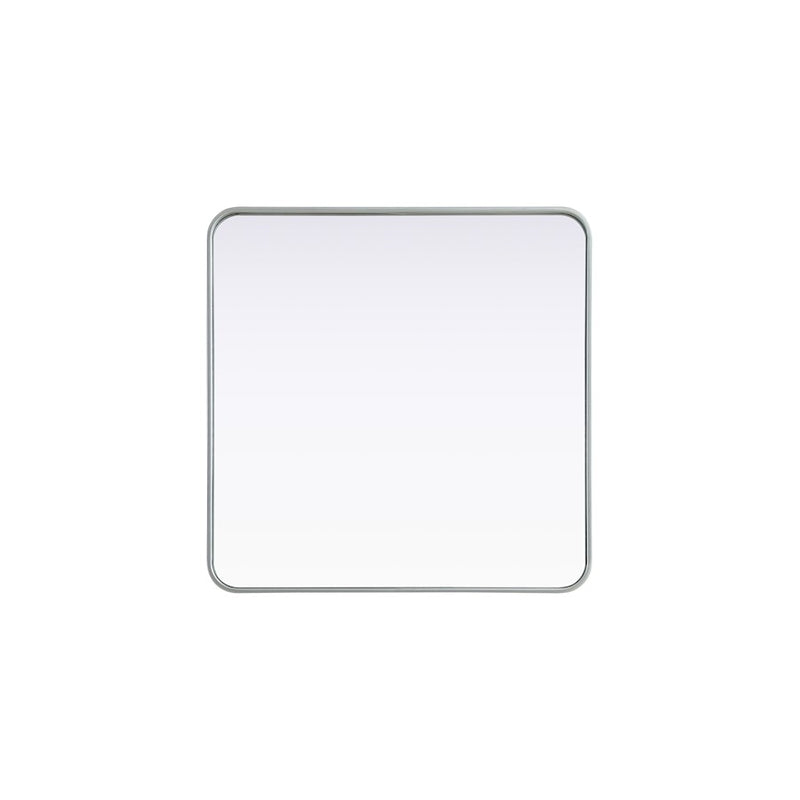 Elegant Decor Contour Metal Square Mirror 30X30, Silver