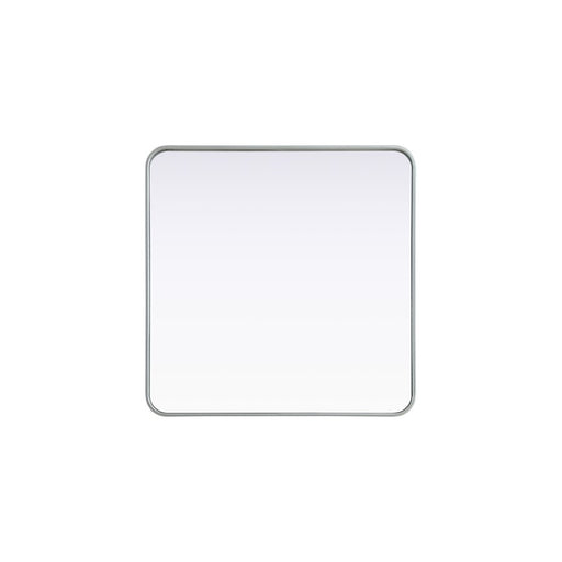 Elegant Decor Contour Metal Square Mirror 30X30, Silver