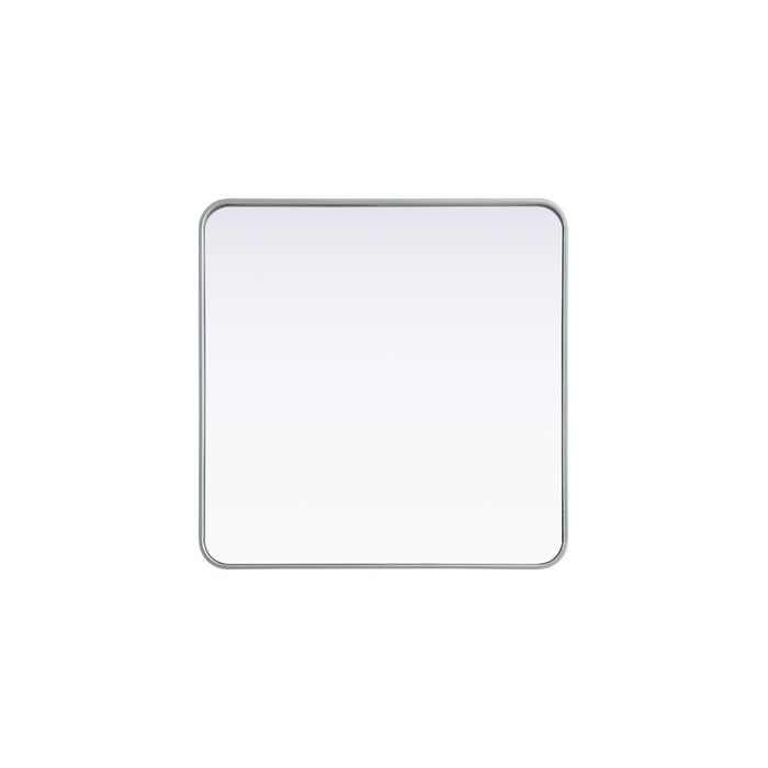 Elegant Decor Contour Metal Square Mirror 30X30, Silver