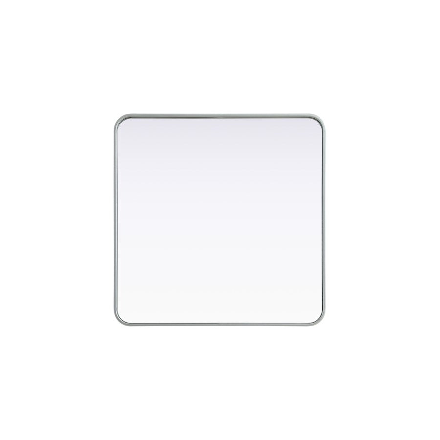 Elegant Decor Contour Metal Square Mirror 30X30, Silver