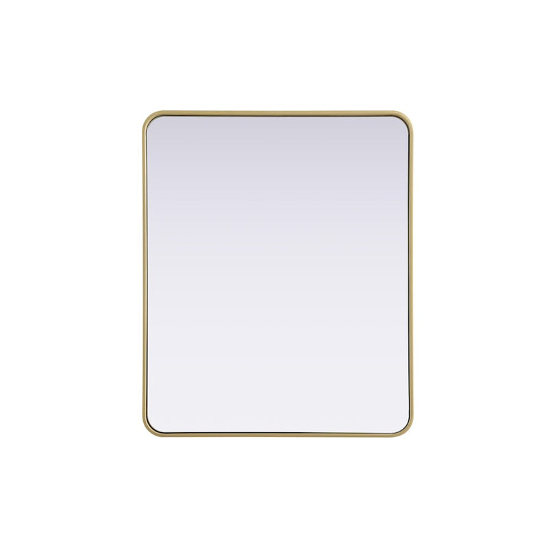 Elegant Decor Contour Metal Rectangle Mirror 30X36, Brass
