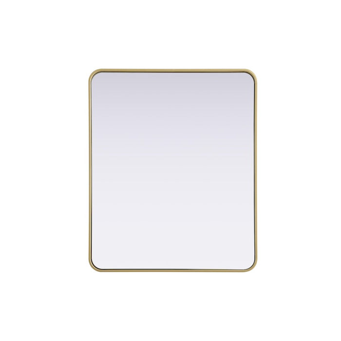 Elegant Decor Contour Metal Rectangle Mirror 30X36, Brass