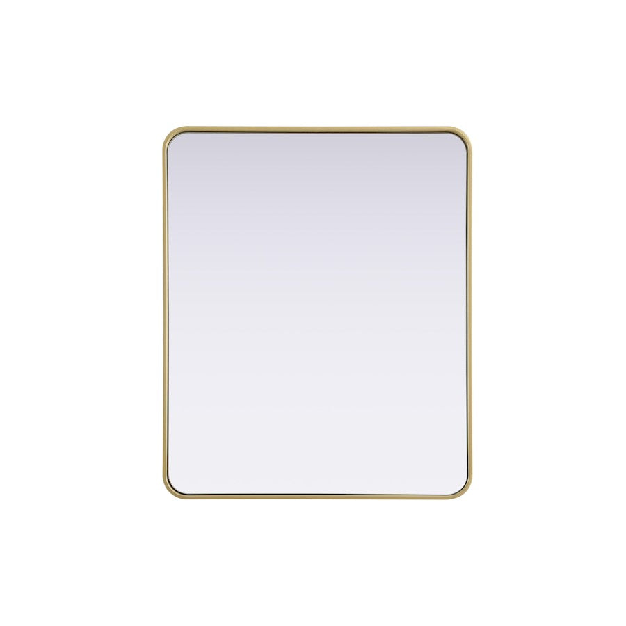 Elegant Decor Contour Metal Rectangle Mirror 30X36, Brass