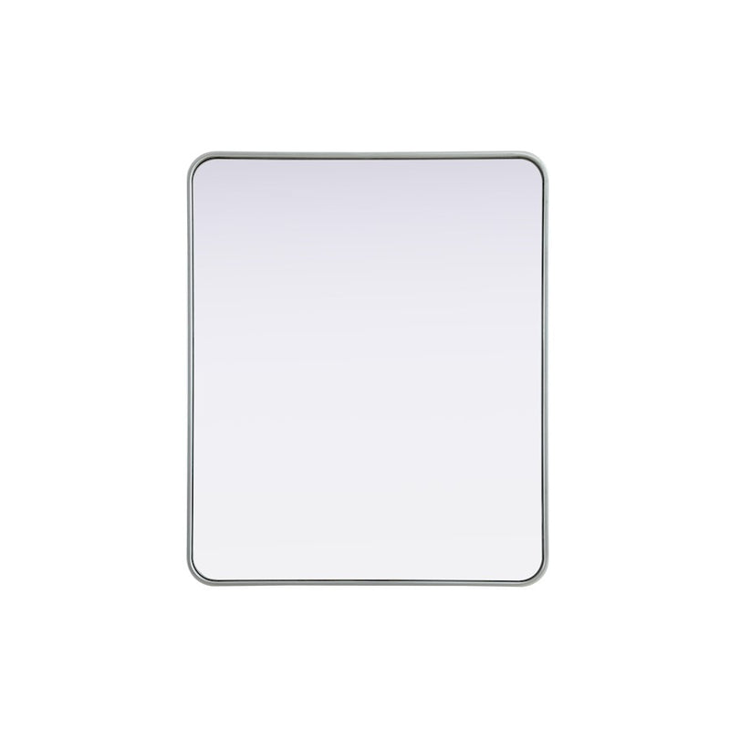Elegant Decor Contour Metal Rectangle Mirror 30X36, Silver
