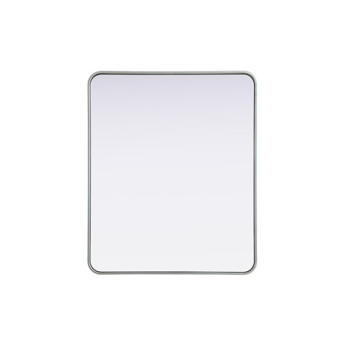 Elegant Decor Contour Metal Rectangle Mirror 30X36, Silver