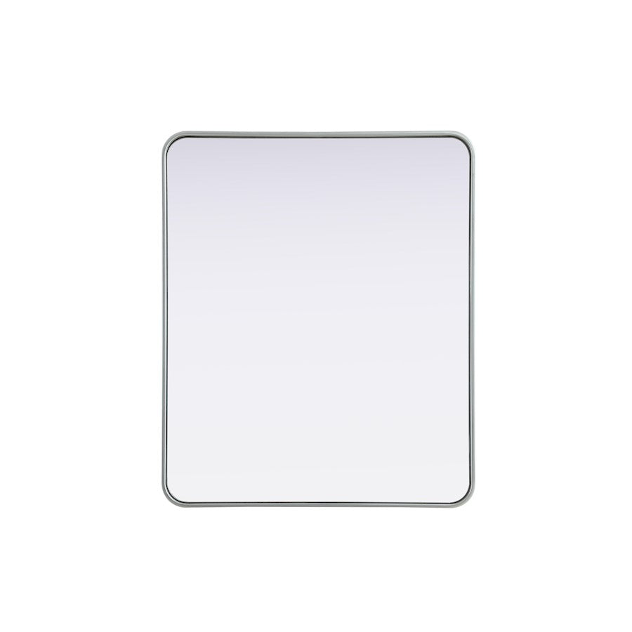 Elegant Decor Contour Metal Rectangle Mirror 30X36, Silver