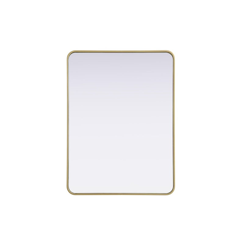 Elegant Decor Contour Metal Rectangle Mirror 30X40, Brass