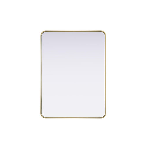 Elegant Decor Contour Metal Rectangle Mirror 30X40, Brass