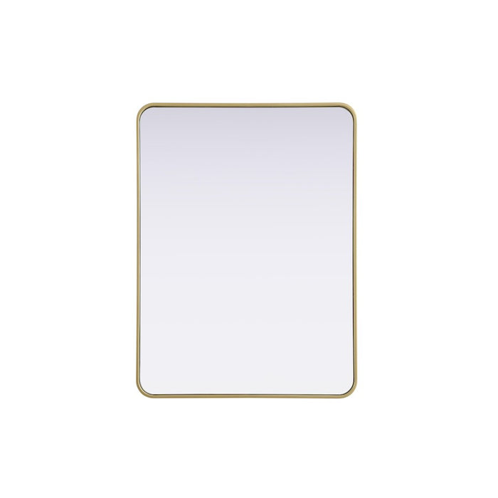 Elegant Decor Contour Metal Rectangle Mirror 30X40, Brass