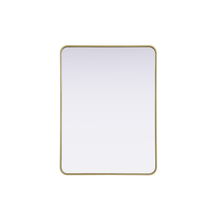 Elegant Decor Contour Metal Rectangle Mirror 30X40, Brass