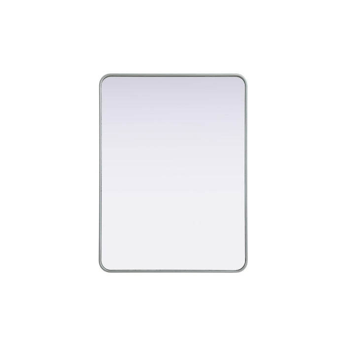 Elegant Decor Contour Metal Rectangle Mirror 30X40, Silver
