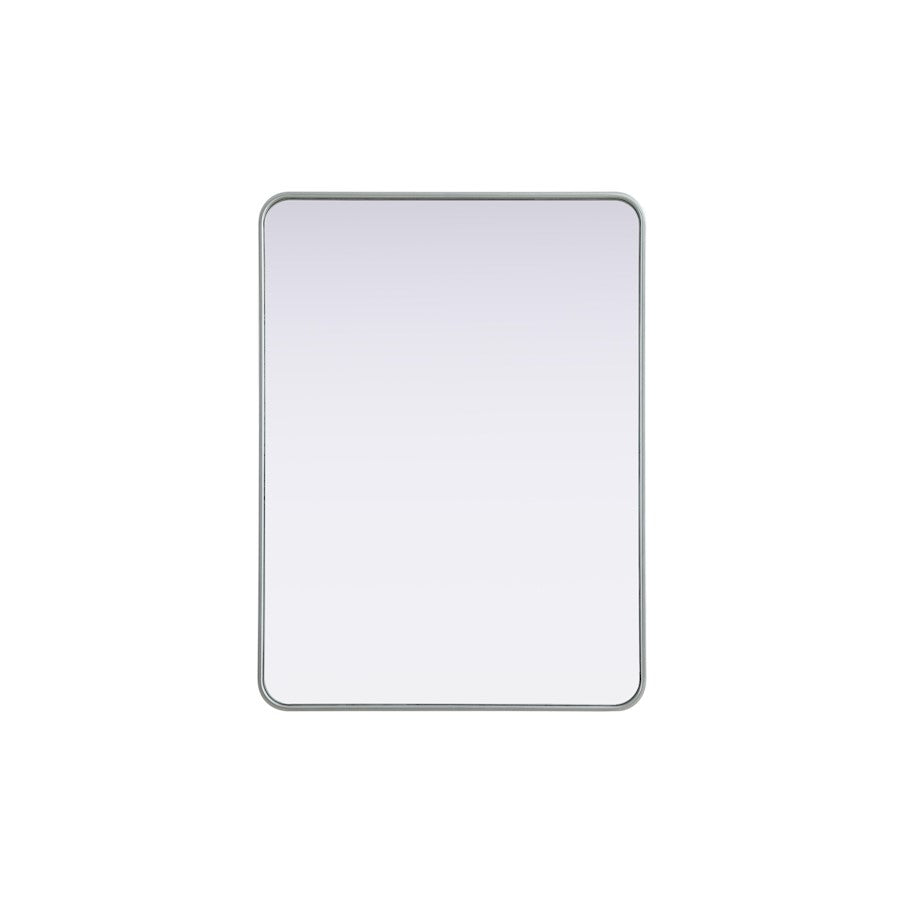 Elegant Decor Contour Metal Rectangle Mirror 30X40, Silver
