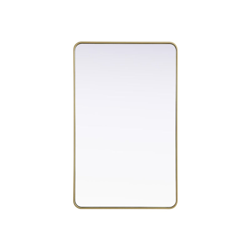 Elegant Decor Contour Metal Rectangle Mirror 30X48, Brass