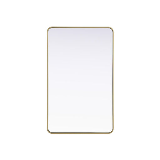 Elegant Decor Contour Metal Rectangle Mirror 30X48, Brass