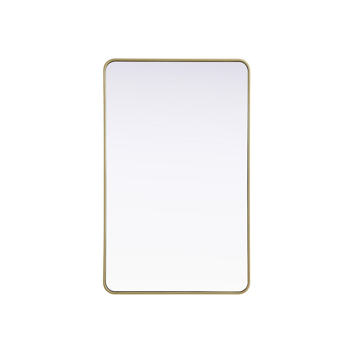 Elegant Decor Contour Metal Rectangle Mirror 30X48, Brass
