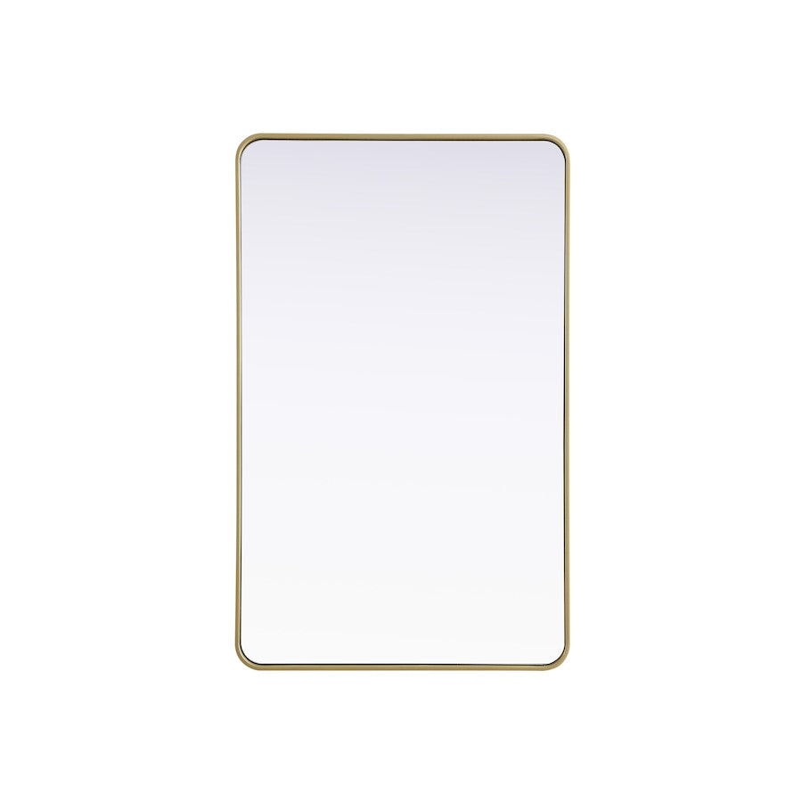 Elegant Decor Contour Metal Rectangle Mirror 30X48, Brass