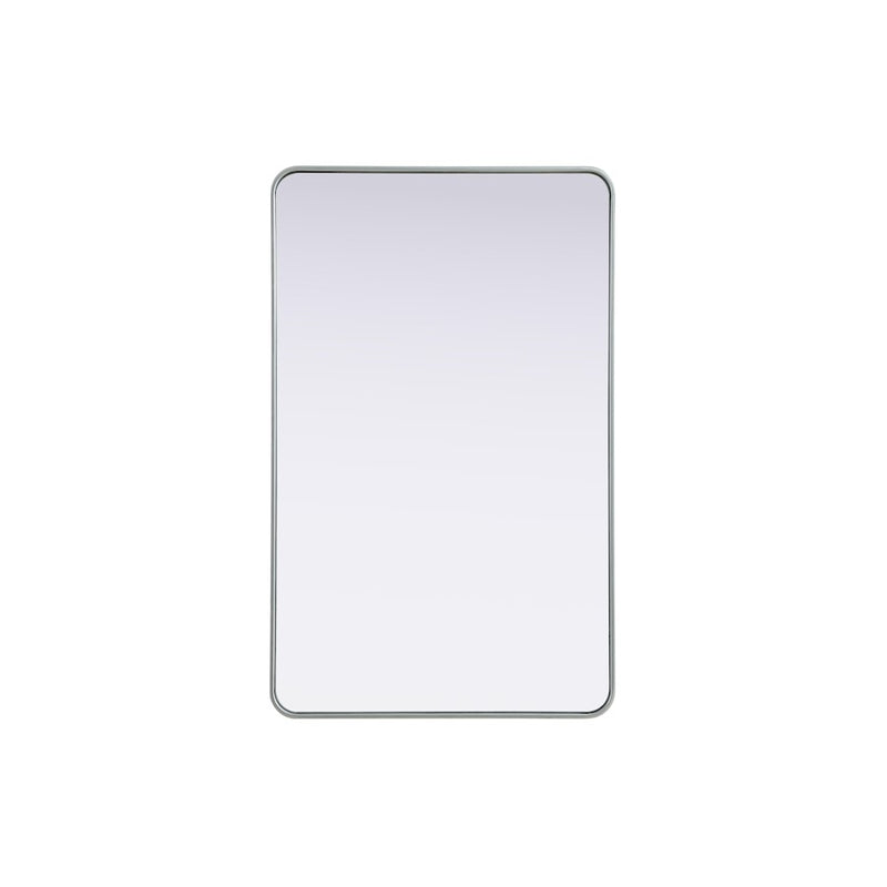 Elegant Decor Contour Metal Rectangle Mirror 30X48, Silver