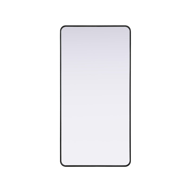 Elegant Decor Contour Metal Rectangle Mirror 30X60, Black