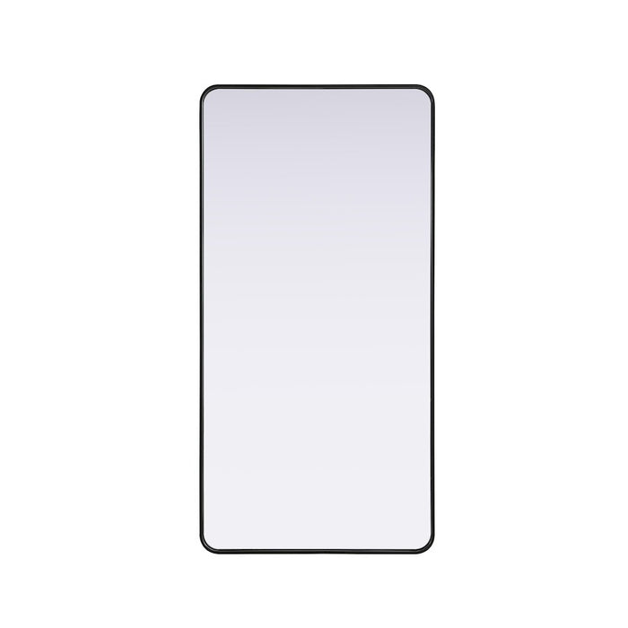 Elegant Decor Contour Metal Rectangle Mirror 30X60, Black