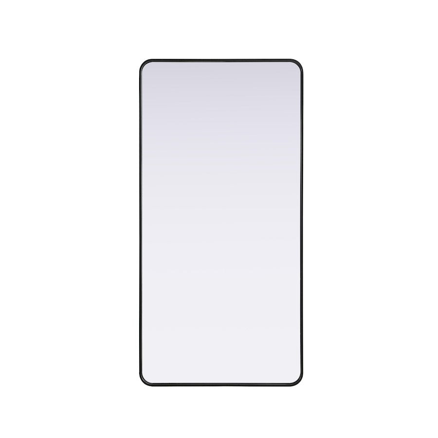 Elegant Decor Contour Metal Rectangle Mirror 30X60, Black