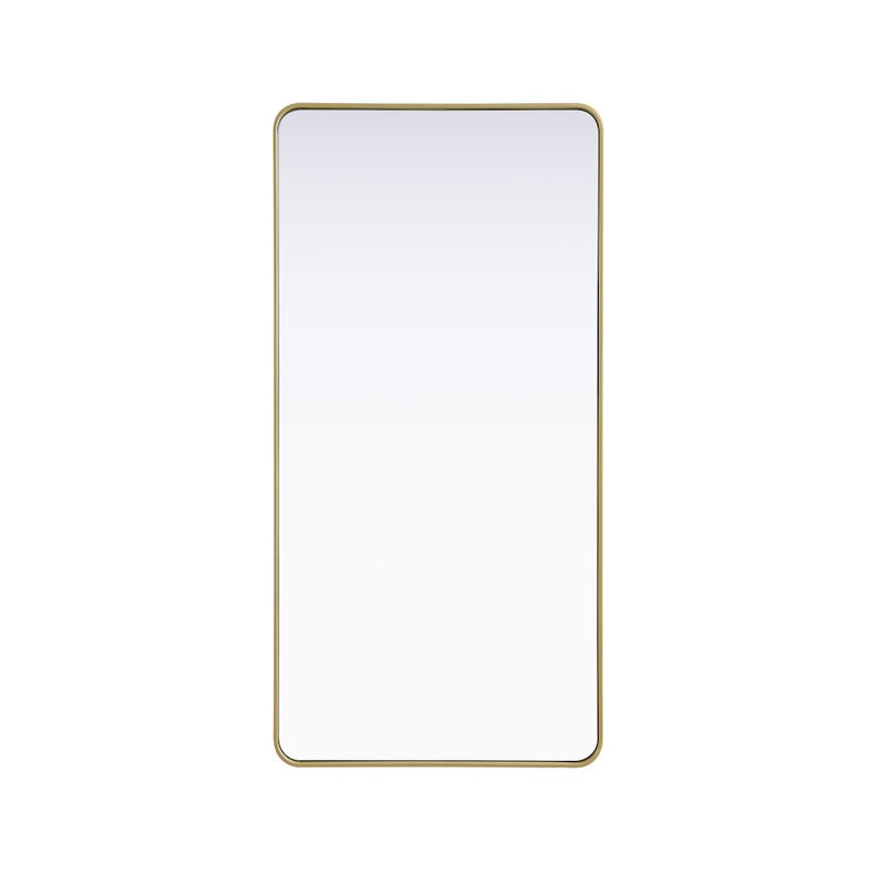 Elegant Decor Contour Metal Rectangle Mirror 30X60, Brass