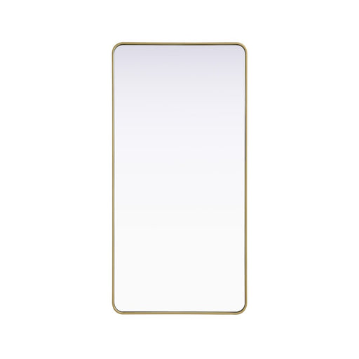 Elegant Decor Contour Metal Rectangle Mirror 30X60, Brass