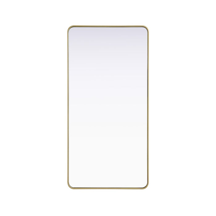 Elegant Decor Contour Metal Rectangle Mirror 30X60, Brass