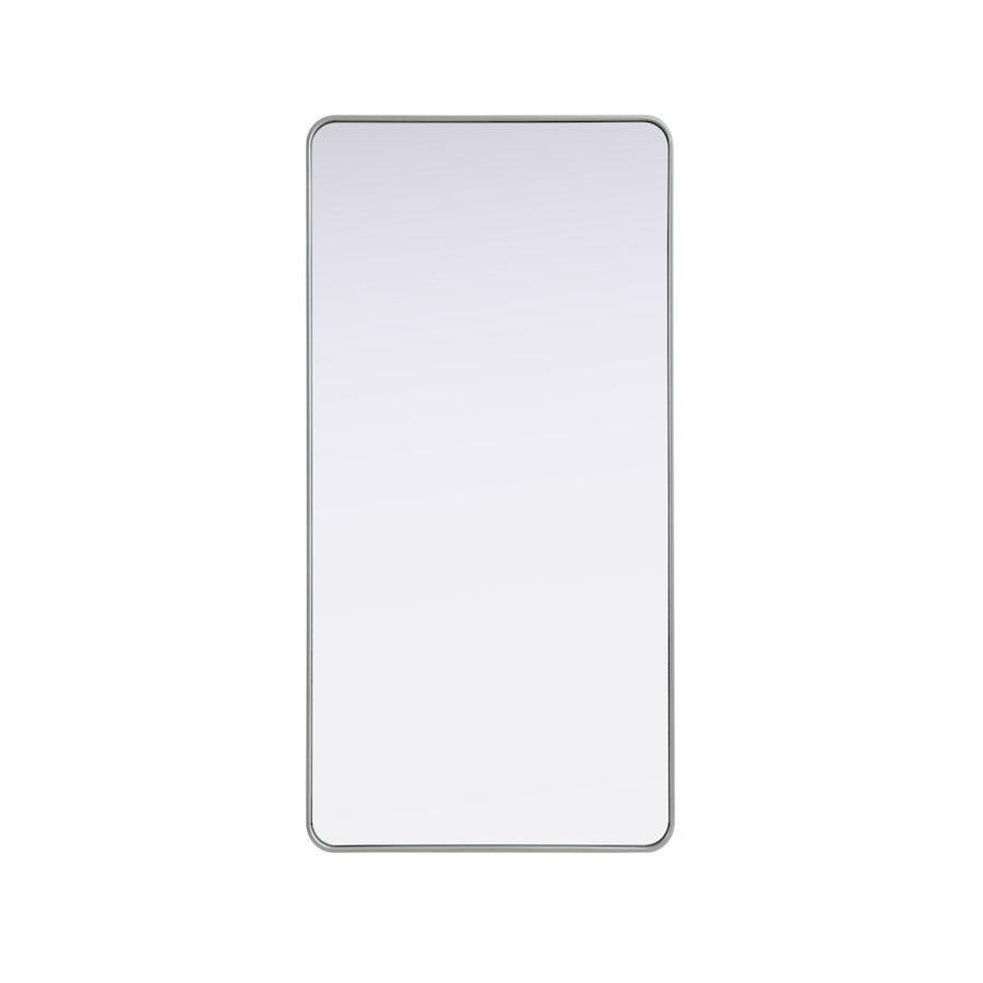 Elegant Decor Contour Metal Rectangle Mirror 30X60, Silver