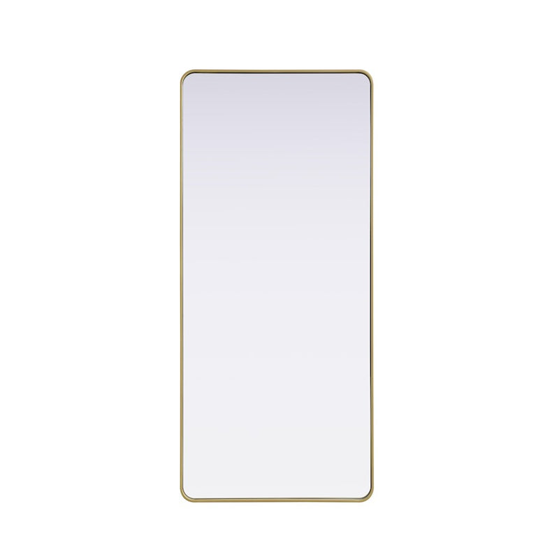 Elegant Decor Contour Metal Rectangle Mirror 32X72, Brass