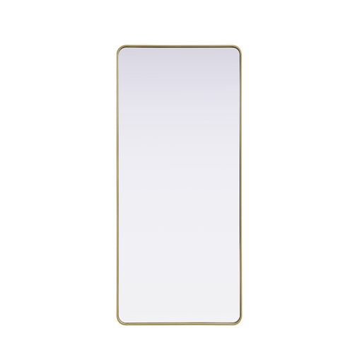 Elegant Decor Contour Metal Rectangle Mirror 32X72, Brass