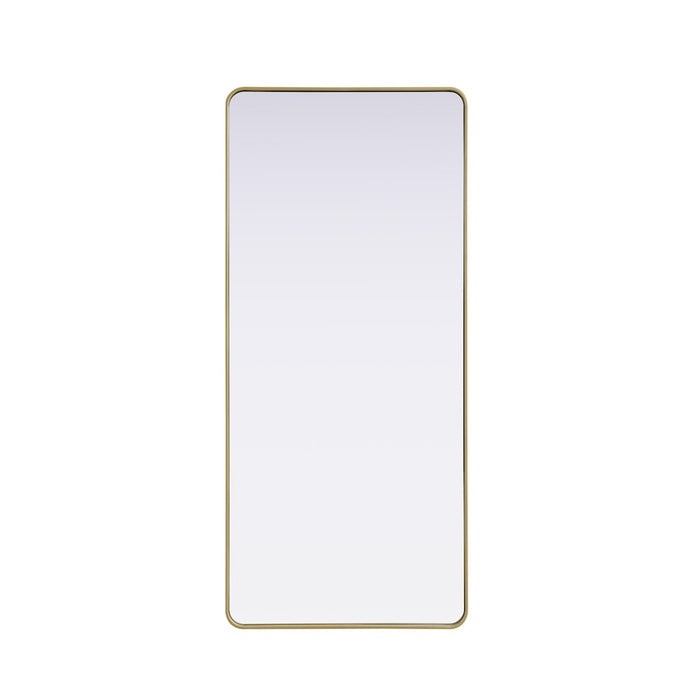 Elegant Decor Contour Metal Rectangle Mirror 32X72, Brass